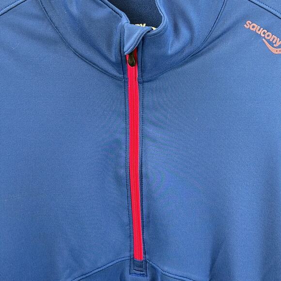 Saucony Women's Blue Quarter Zip Activewear Pullover Top Size Medium - Picture 5 of 15
